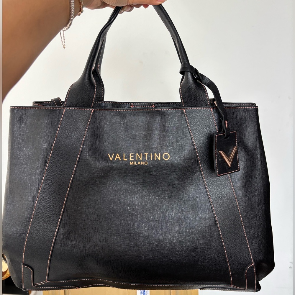 Valentino Black and Gold Tote Bag
